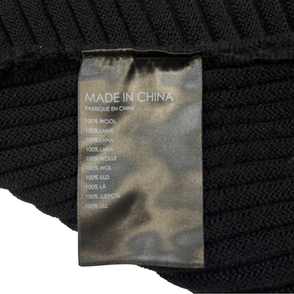 Club Monaco Wool Sweater Black Dolman Sleeve Ribbed Sweater Size XS - Picture 7 of 8